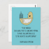 ビーユアエマーソン引用文&バード ポストカード (正面/裏面)