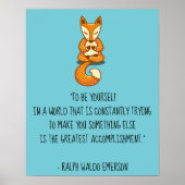 ビーユアエマーソン引用文withキツネ ポスター (正面)