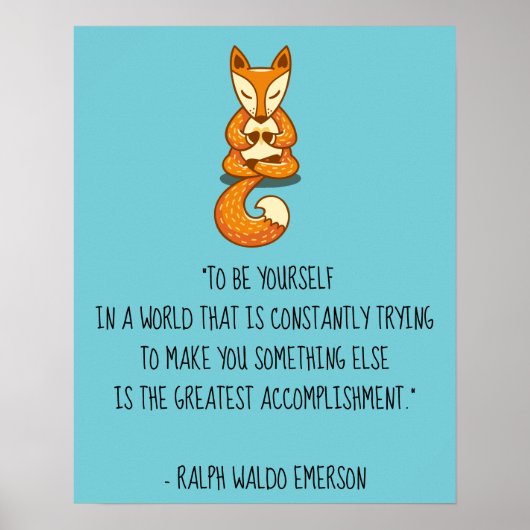 ビーユアエマーソン引用文withキツネ ポスター (正面)