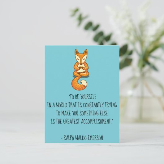 ビーユアエマーソン引用文withキツネ ポストカード (スタンド正面)