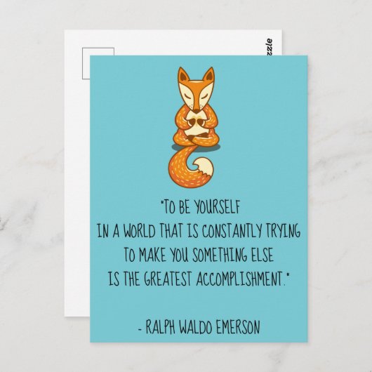 ビーユアエマーソン引用文withキツネ ポストカード (正面/裏面)