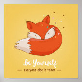 ビーユアキッズウォールプリント |キツネウォールプリント ポスター (正面)