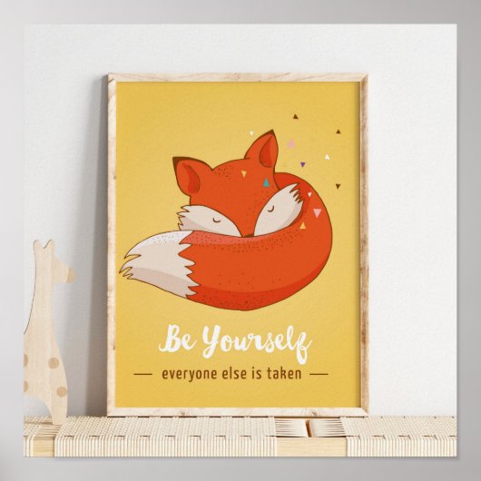 ビーユアキッズウォールプリント |キツネウォールプリント ポスター (正面)