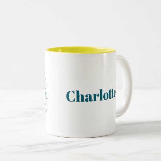 ビーユーティリテお洒落ィ水彩格言ゴンク ツートーンマグカップ (正面右)