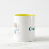 ビーユーティリテお洒落ィ水彩格言ゴンク ツートーンマグカップ (中央)