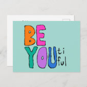ビーユービューティフルレタリングカラフルブライト ポストカード (正面/裏面)