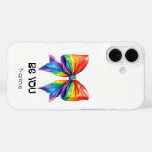 ビーユープライド-名前をカスタムする&コケットレインボーボウ Case-Mate iPhoneケース (裏面 (横))