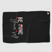 ビーユー感動的引用文バレンタインブラック ゴルフタオル (横)