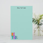 ビーユー美しいカラフルレタリングブライトグリーン 便箋 (スタンド正面)