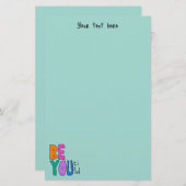 ビーユー美しいカラフルレタリングブライトグリーン 便箋 (正面/裏面)