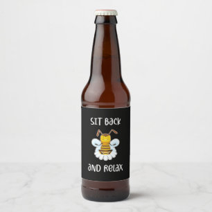 ビーヨガ座ってリラックスる ビールラベル