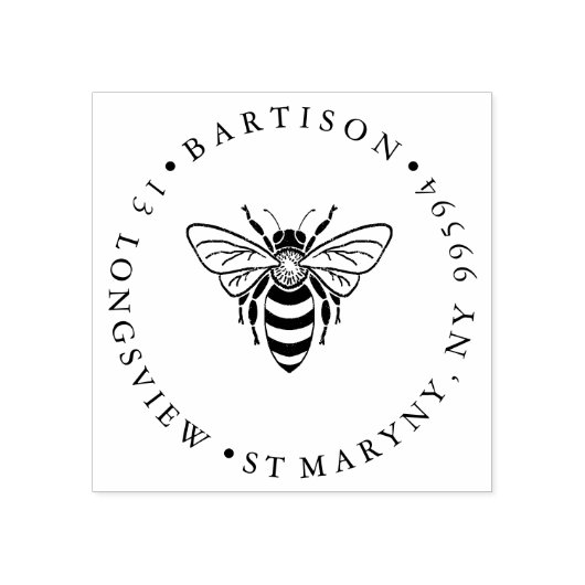 ビーラウンド差出人住所 ラバースタンプ (インプリント)