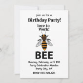 ビーラブワークビー誕生日 招待状 (正面)