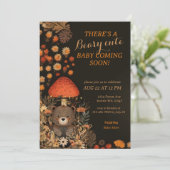 ビーリーかわいいキノコの木の国の赤ちゃんシャワー 招待状 (スタンド正面)