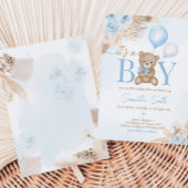 ビーリーウェイブルーベアーベビーシャワー 招待状