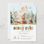 ビーリーキュートウッドランドベビーシャワー招待状 招待状 (正面)