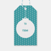 ビーリークリスマスポーラーベアかわいい漫画ティール（緑がかった色）ブルー ギフトタグ (裏面)