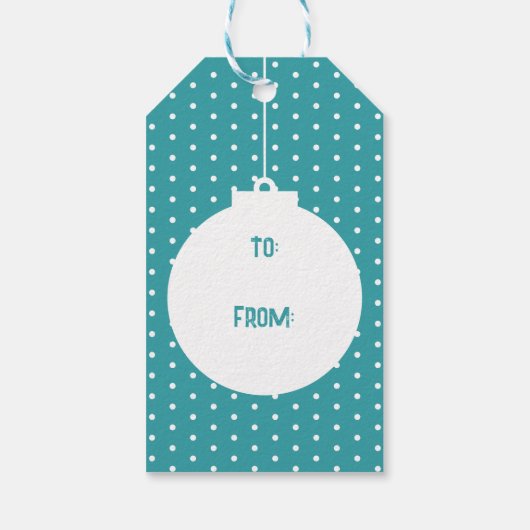 ビーリークリスマスポーラーベアかわいい漫画ティール（緑がかった色）ブルー ギフトタグ (裏面)