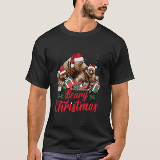 ビーリークリスマスママベアーキュートサンタクブスクリストマ Tシャツ (正面)