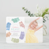 ビーリースイートグミベアガールフォト誕生日 招待状