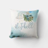 ビーリーボーホレインボーブルーバルーンパーソナライズド クッション (正面)