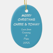 ビーリーメリーマウンテンパーソナライズされたクリスマス セラミックオーナメント (裏面)