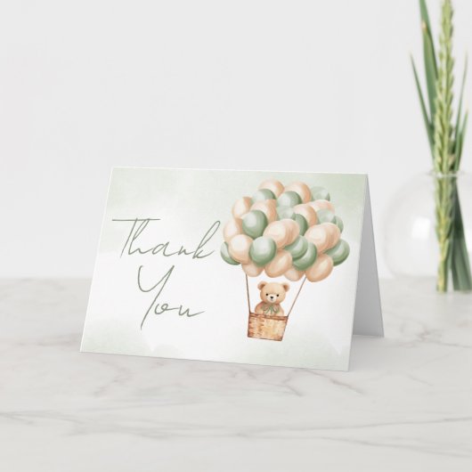 ビーリー待ちグリーンホットエアバルーン サンキューカード (正面)