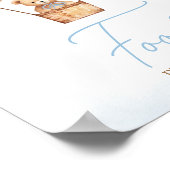 ビーリー待ちブルーホットエアバルーン赤ちゃんシャワー食品 ポスター (角)