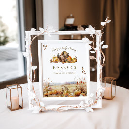 ビーリー待ち秋ウッドランドベイビーシャワーの好意 ポスター