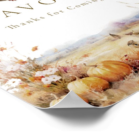 ビーリー待ち秋ウッドランドベイビーシャワーの好意 ポスター (角)