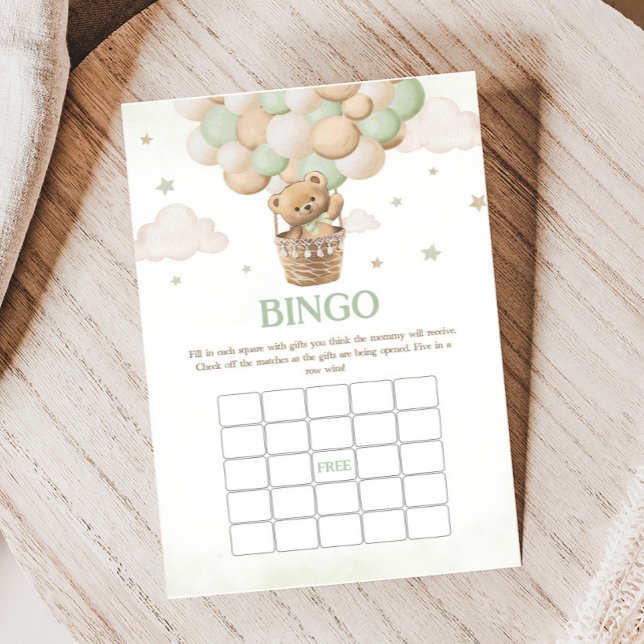 ビーリー待ち緑のクマ赤ちゃんシャワービンゴゲーム (Bearly Wait Bear Baby Shower Bingo Game)