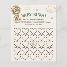 ビーリー待ち緑のバルーン赤ちゃんシャワービンゴゲーム