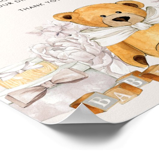 ビーリー待男女兼用ちクマおむつラッフルサイン ポスター (角)