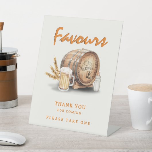 ビールおむつベビーシャワーお願い 台座サイン (インサイチュ)