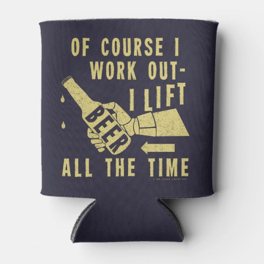 ビールおもしろいがブルーでユーモアを 缶クーラー (正面)