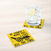 ビールおもしろいがユーモアのゴールデン・ラガー・バブルを完成 スクエアペーパーコースター (インサイチュ)