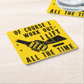 ビールおもしろいがユーモアのゴールデン・ラガー・バブルを完成 スクエアペーパーコースター (アングル)