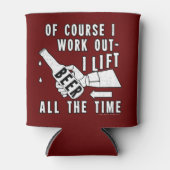 ビールおもしろいが赤をテーマにユーモアを解く 缶クーラー (正面)