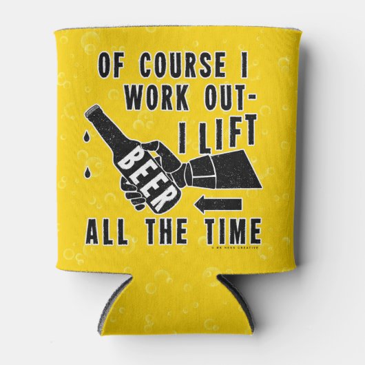 ビールおもしろいが軽い泡でユーモアを解く 缶クーラー (正面)