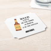 ビールおもしろいことわざビール名パーソナライズされた ペーパーコースター (アングル)