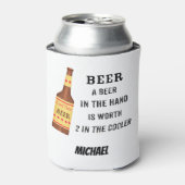 ビールおもしろいことわざビール名パーソナライズされた 缶クーラー (缶正面)