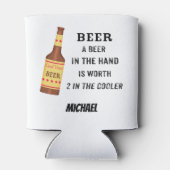 ビールおもしろいことわざビール名パーソナライズされた 缶クーラー (裏面)