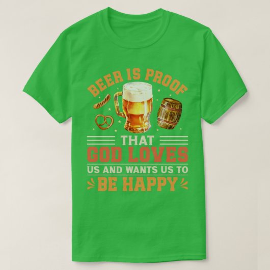 ビールおもしろいことわざ Tシャツ (デザイン正面)