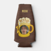 ビールおもしろいでユーモアを飲む |写真パーソナライズされた ボトルクーラー (正面)