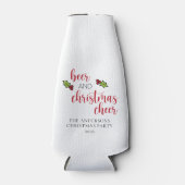 ビールおもしろいとパーソナライズされたクリスマス応援 ボトルクーラー (正面)