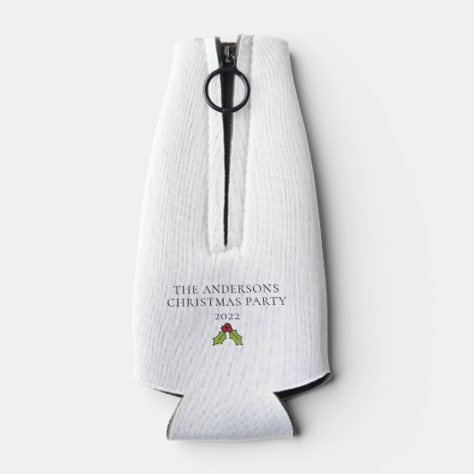 ビールおもしろいとパーソナライズされたクリスマス応援 ボトルクーラー (裏面)