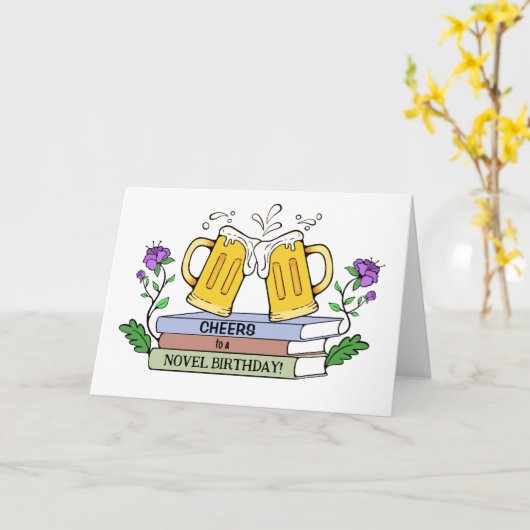 ビールおもしろいとブックの恋人の誕生日カード カード (黄色い花)