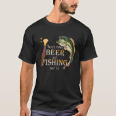 ビールおもしろいと魚釣り Tシャツ (正面)