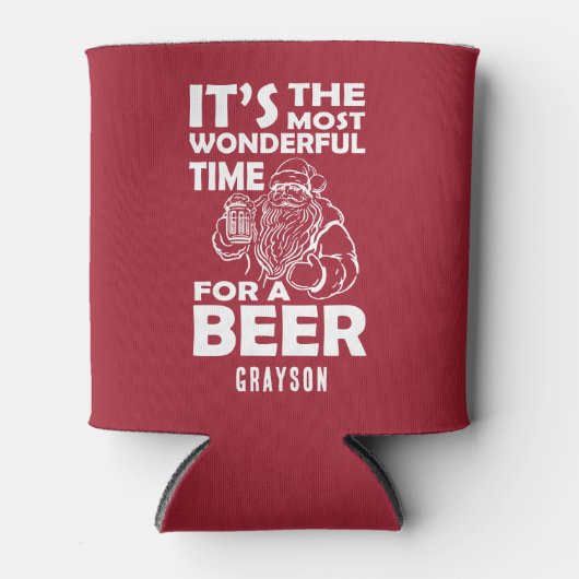 ビールおもしろいの名前を知るクリスマスの素敵な時間Ca 缶クーラー (正面)