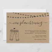 ビールおもしろいの結婚延期の発表 招待状 (正面)